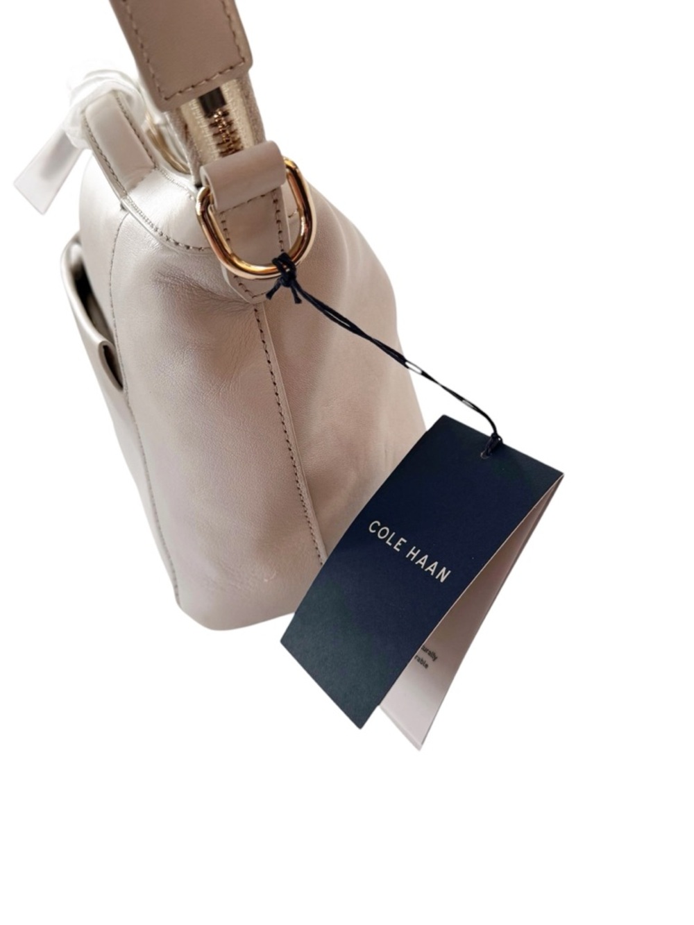 NWT Cole Haan Leather Grand Ambition Small Duffle Shoulder Bag Cream - Picture 5 of 16